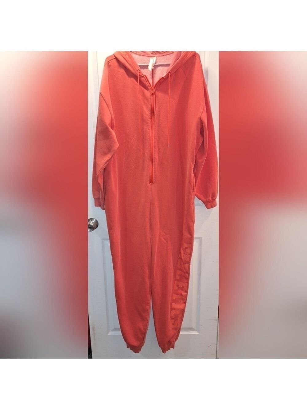 Fabletics Red Hoodie Jumpsuit Onesie Sweatsuit 2XL